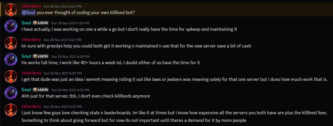 Community suggests killfeed