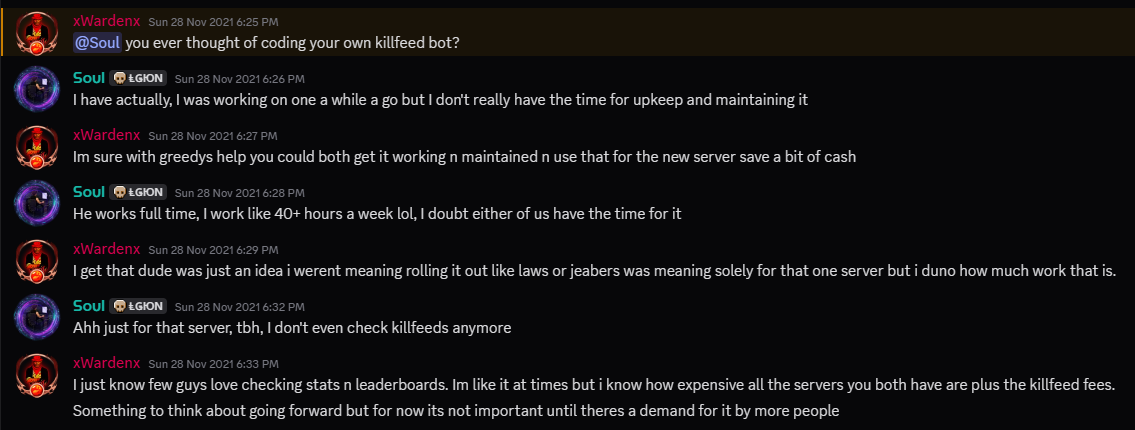 Community suggests killfeed