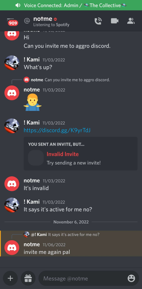Kami invited Links