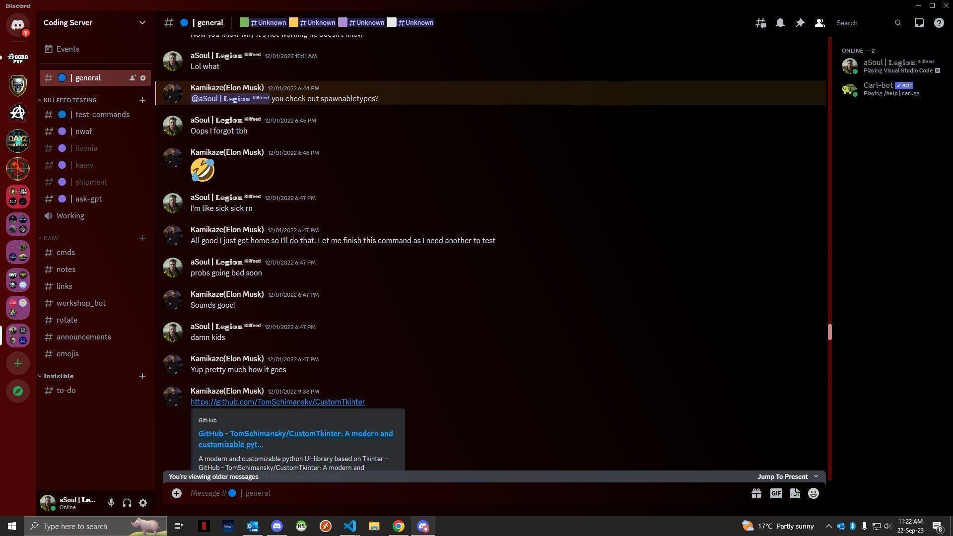 Kami asks about code