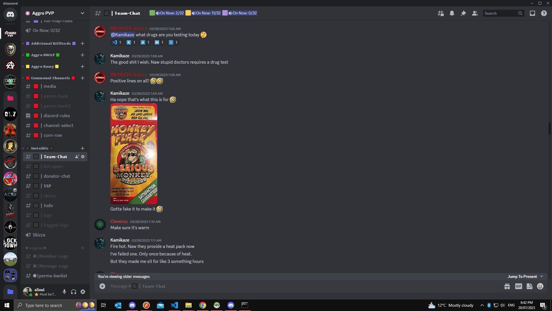 Drug test screenshot