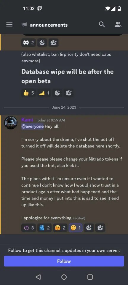 Kami deleted post