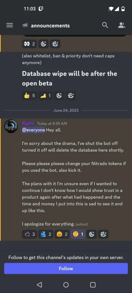 Kami deleted post