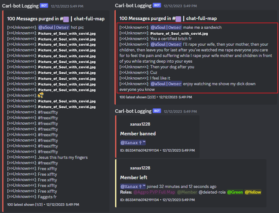 Xanax rape threats