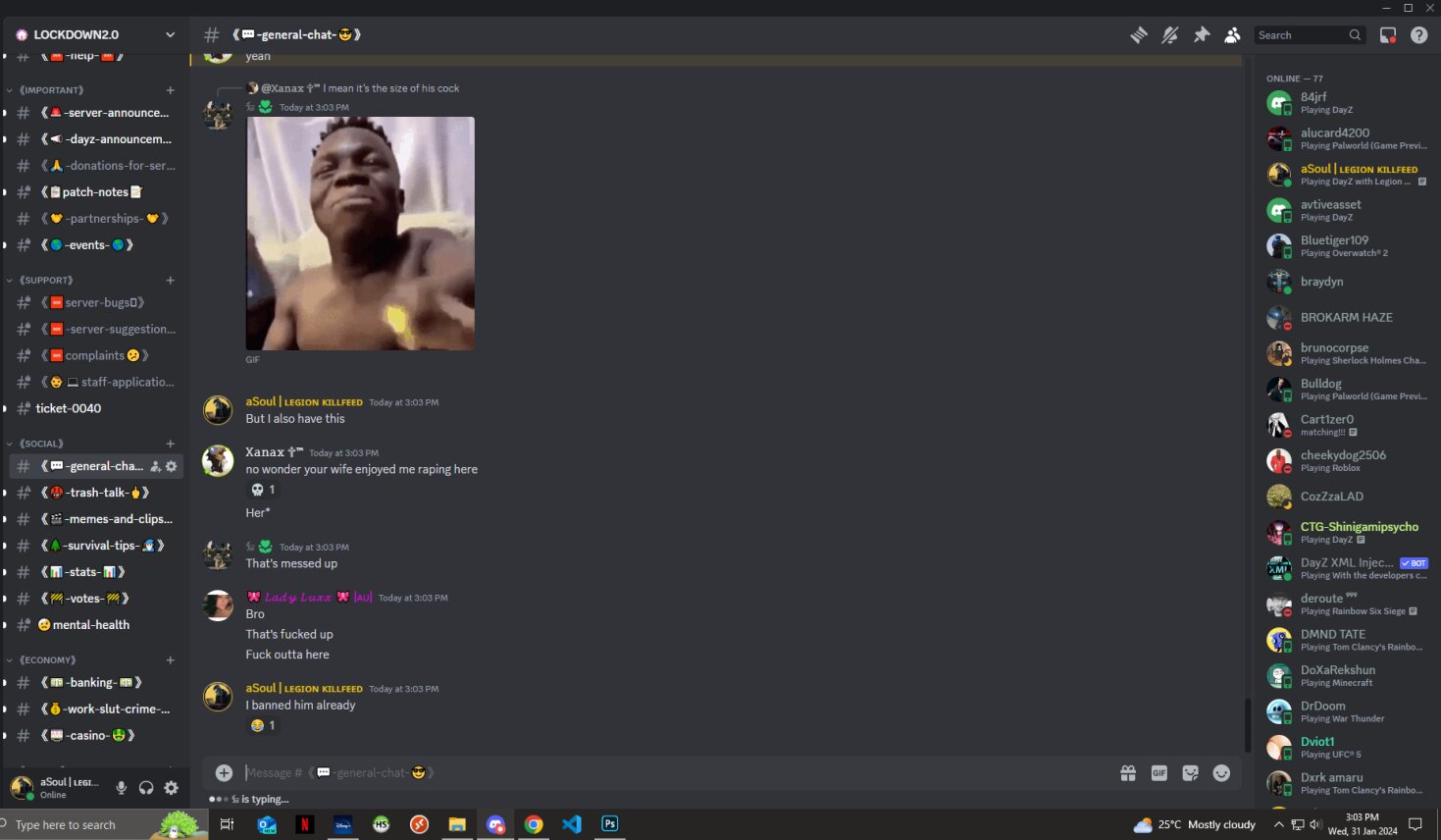 Xanax rape threats