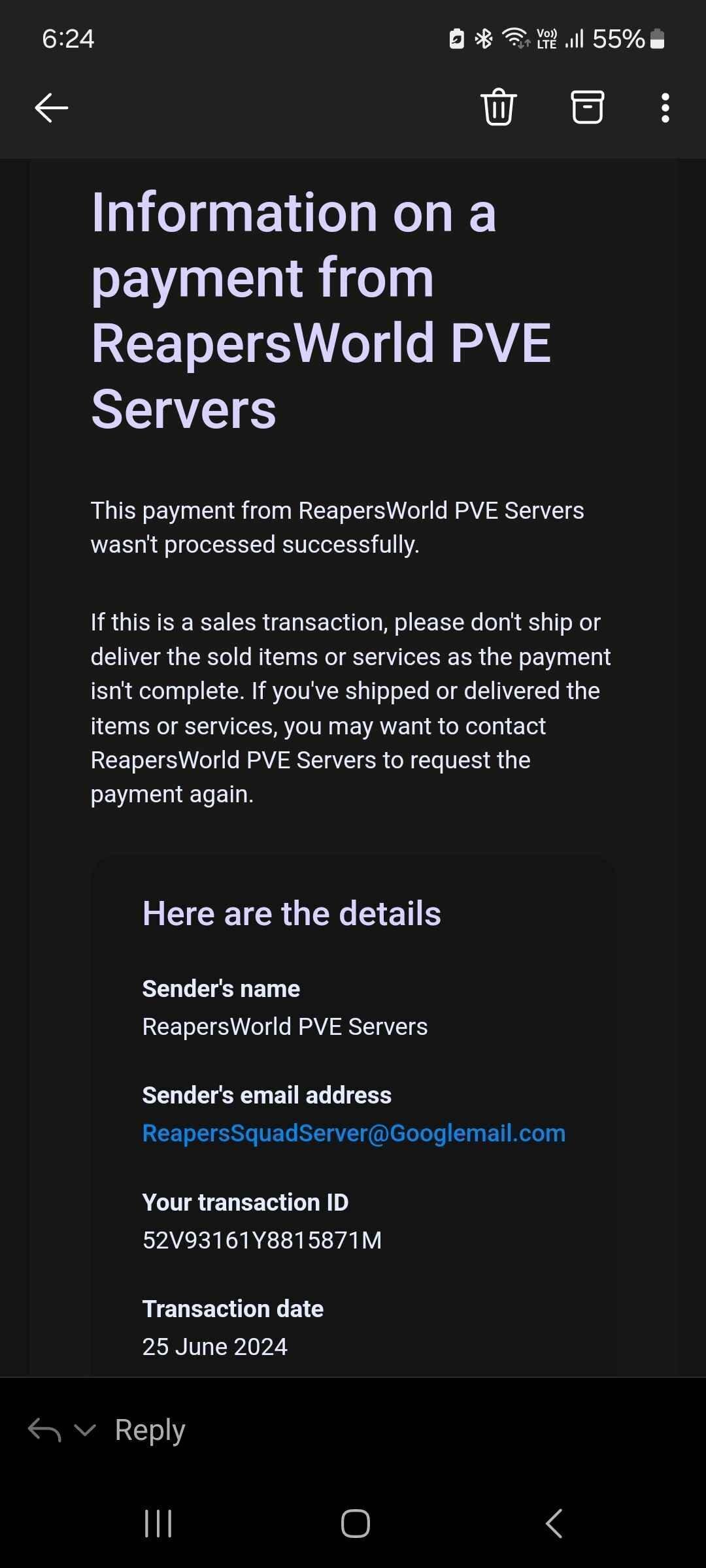 Karl Messer payment failed