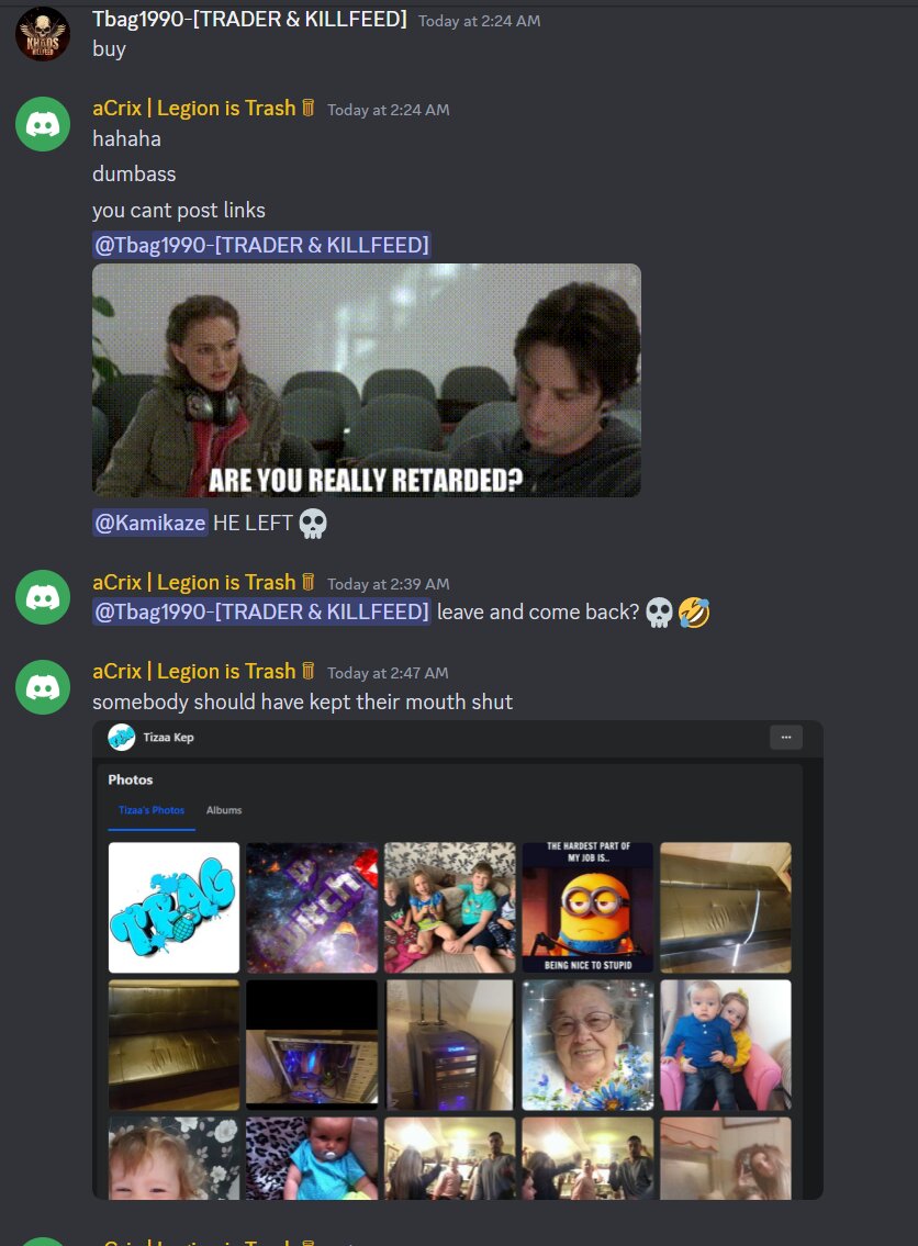 Attacking TBag with kids pics