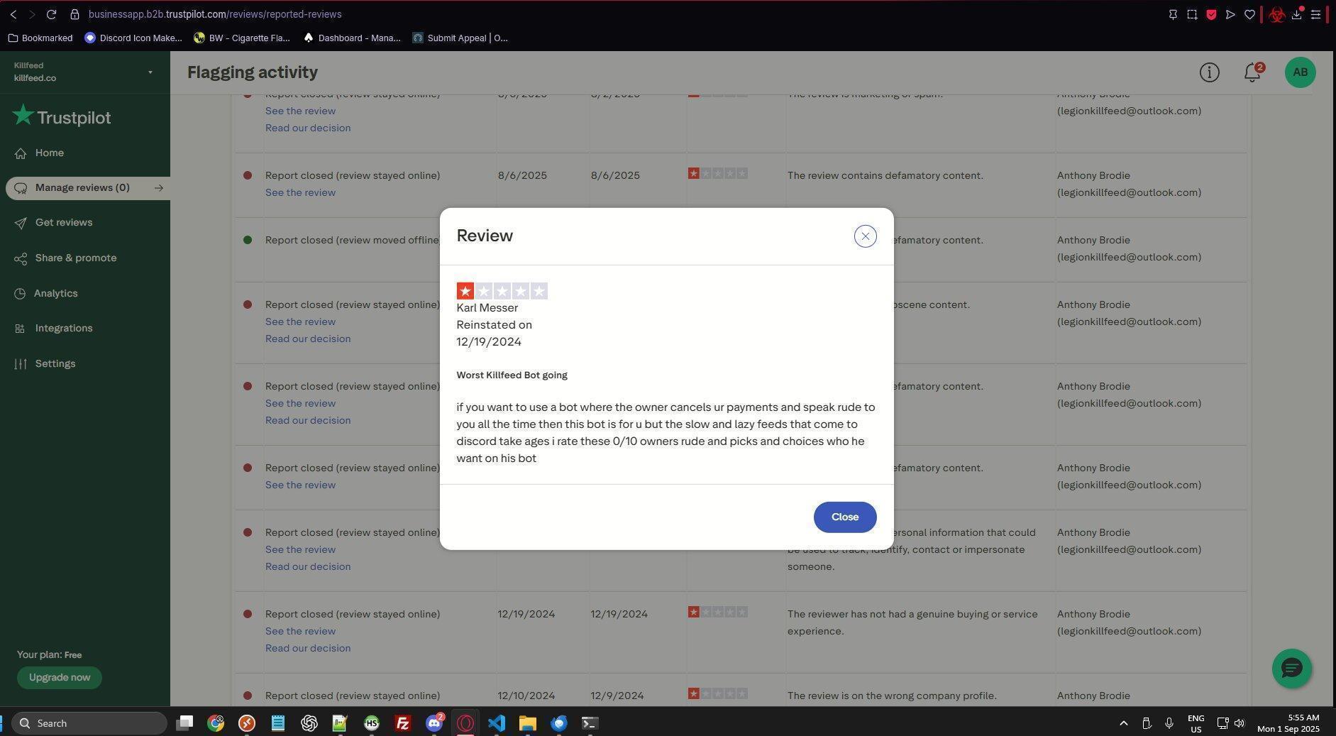 Karl review reinstated 3rd time