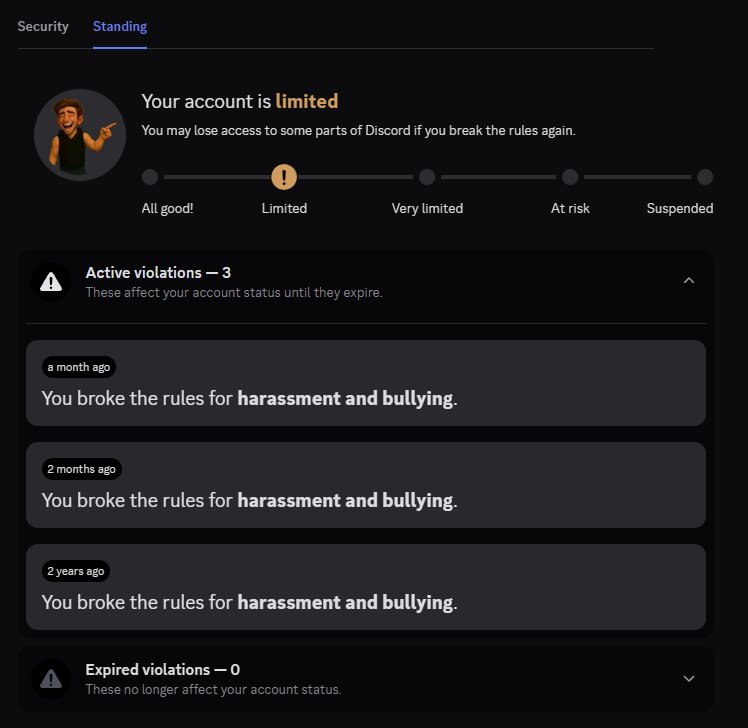 Discord standing
