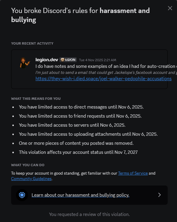 Discord strike November