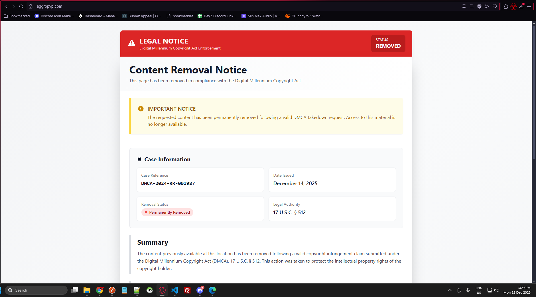 AggroPVP DMCA