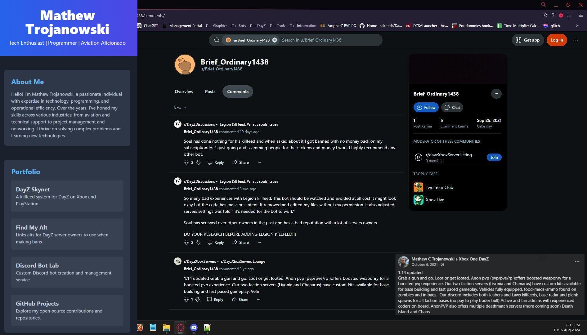Reddit account connection