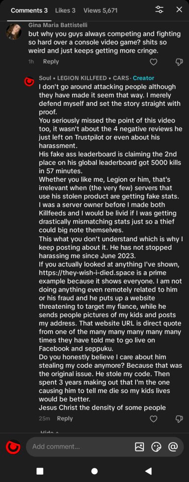 Comment blaming Brodie for the public conflict
