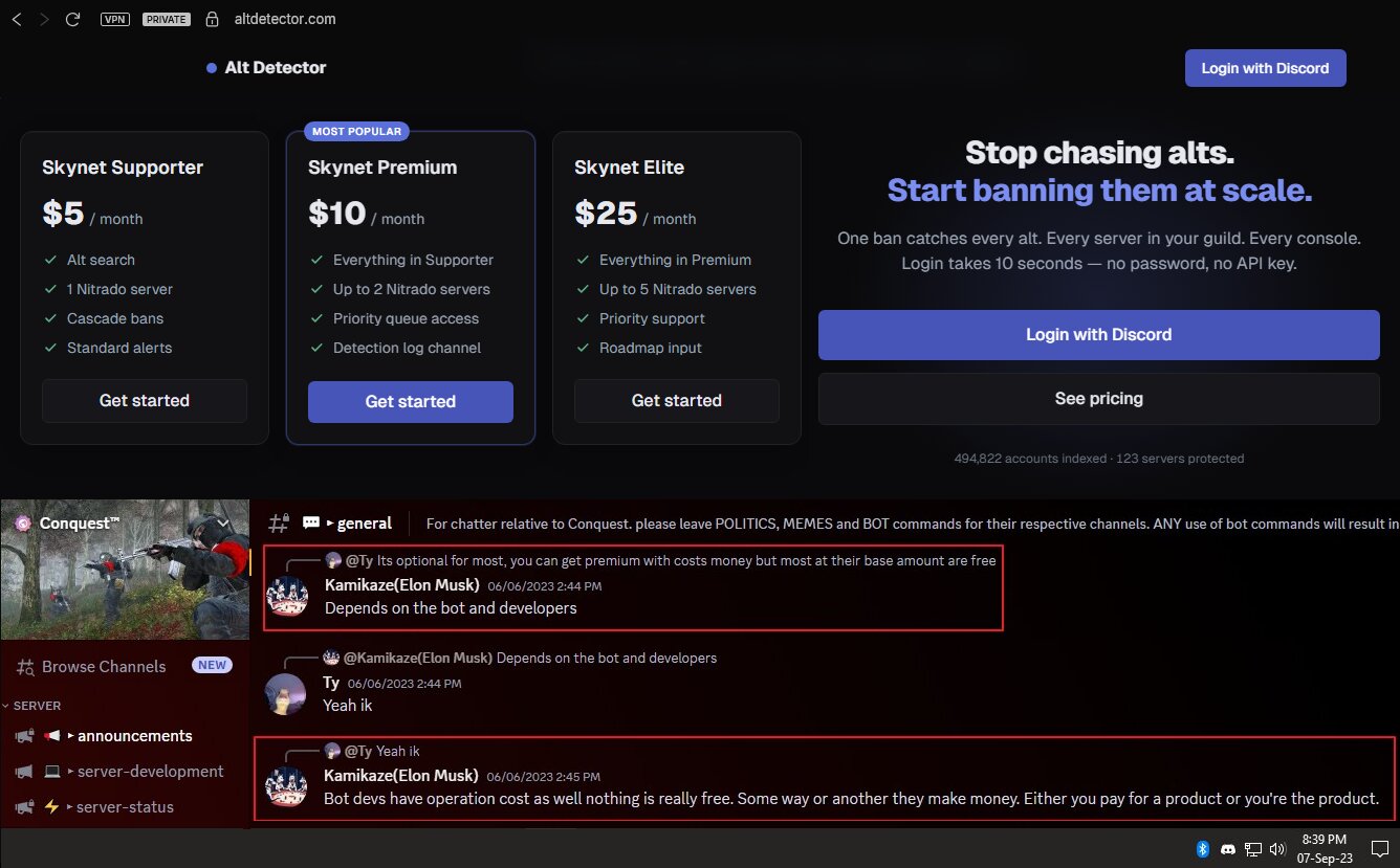 AltDetector tiers and Kamikaze's earlier you're the product statement