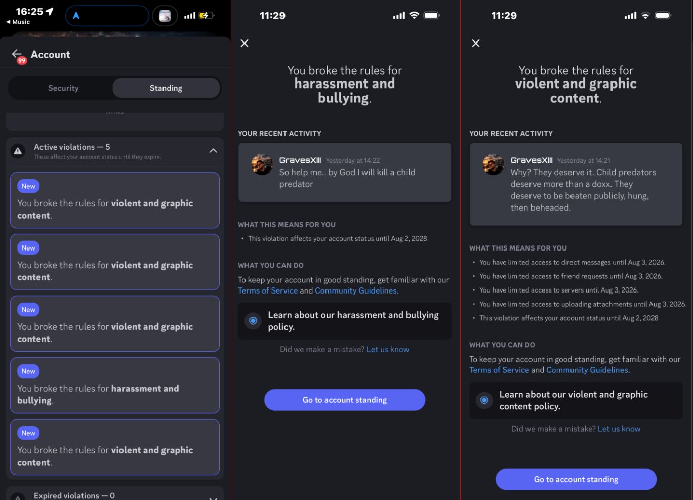 Discord Account Standing